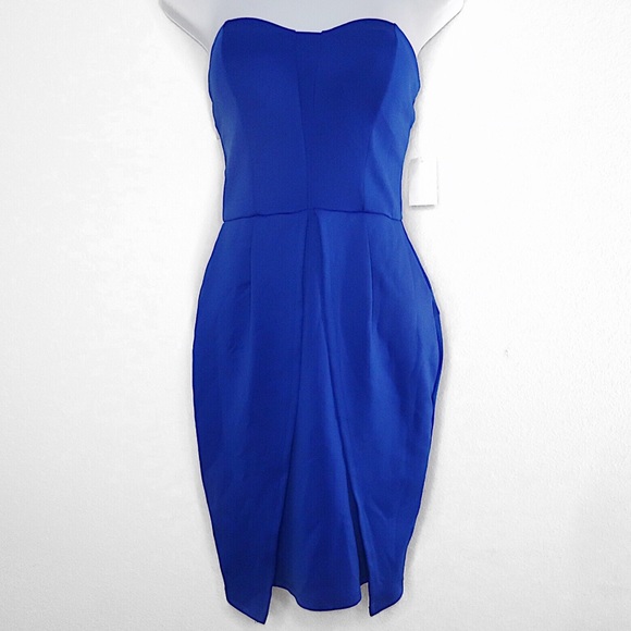 Charlotte Russe | Strapless Blue Body Con Dress - Picture 1 of 5